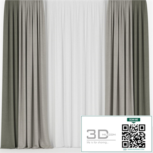 Curtains in two colors with tulle