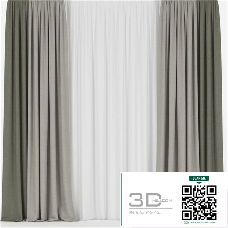 Curtains in two colors with tulle