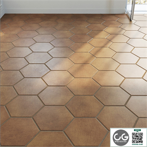 Ceramic tile set 03 - Hexagon Natural Terracotta