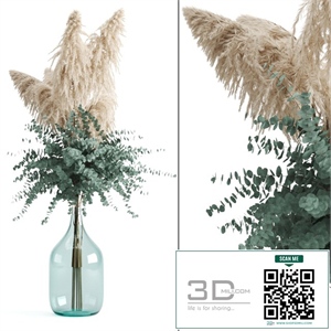 Cortaderia and eucalyptus in a large bottle