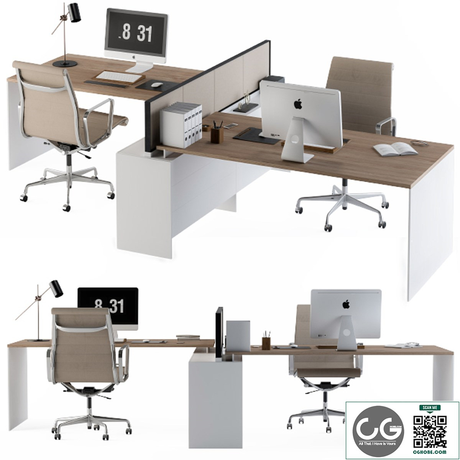 Office Set White and Cream