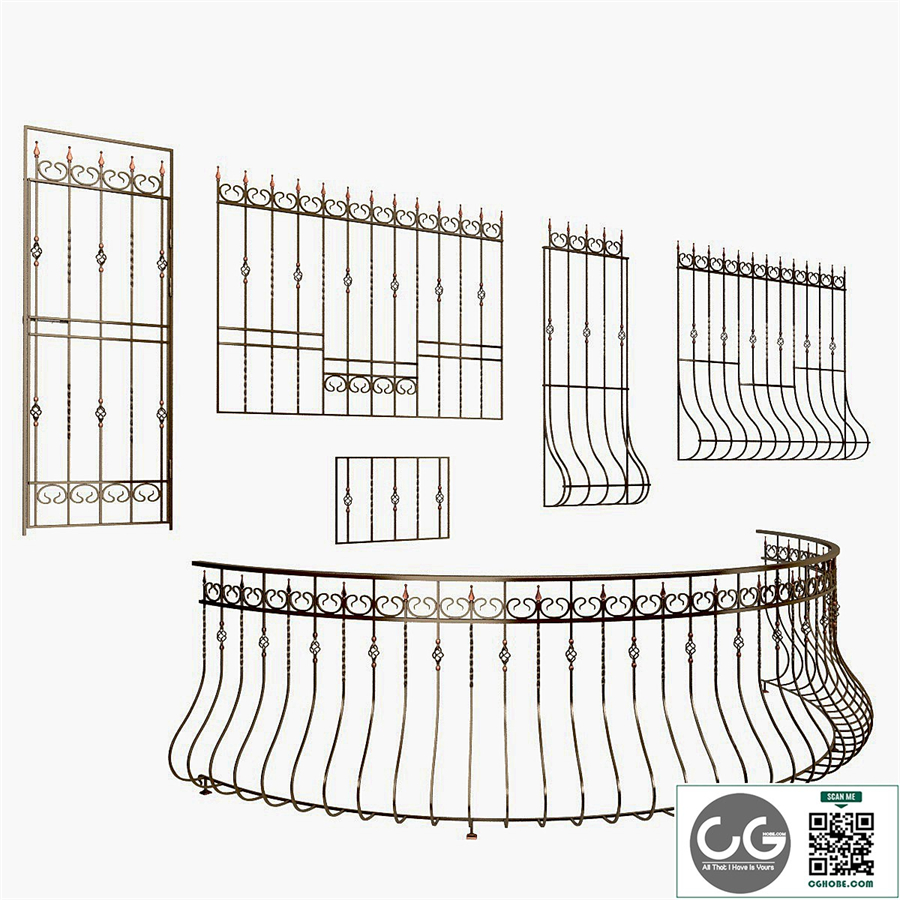 Balcony fencing and window grilles