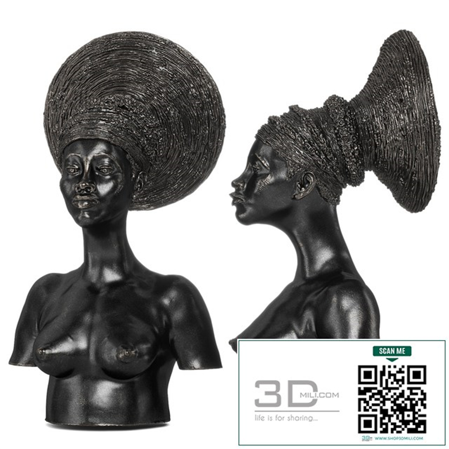 Malvina Hoffman Mangbetu Woman Dark metal