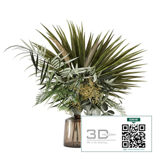 Green bouquet with palms