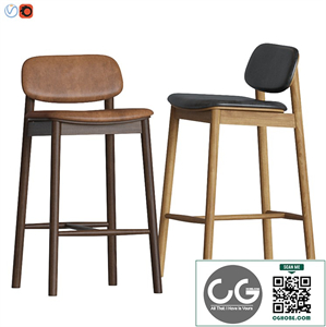 Landaux Genuine Leather Barstools