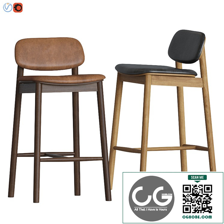 Landaux Genuine Leather Barstools