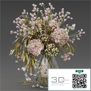 Bouquet of snowberry and hydrangea