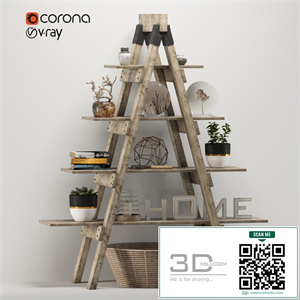 Rustic ladder bookshelf