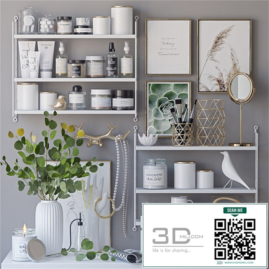 Decorative set for a dressing table