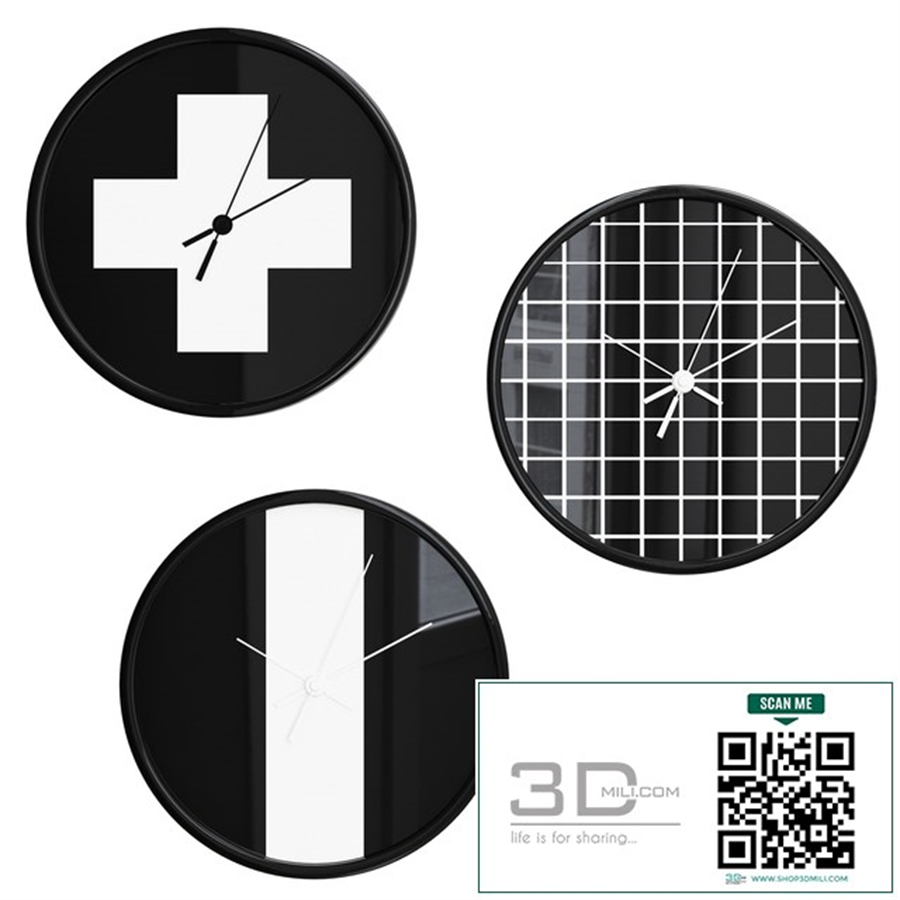 Black and white wall clock
