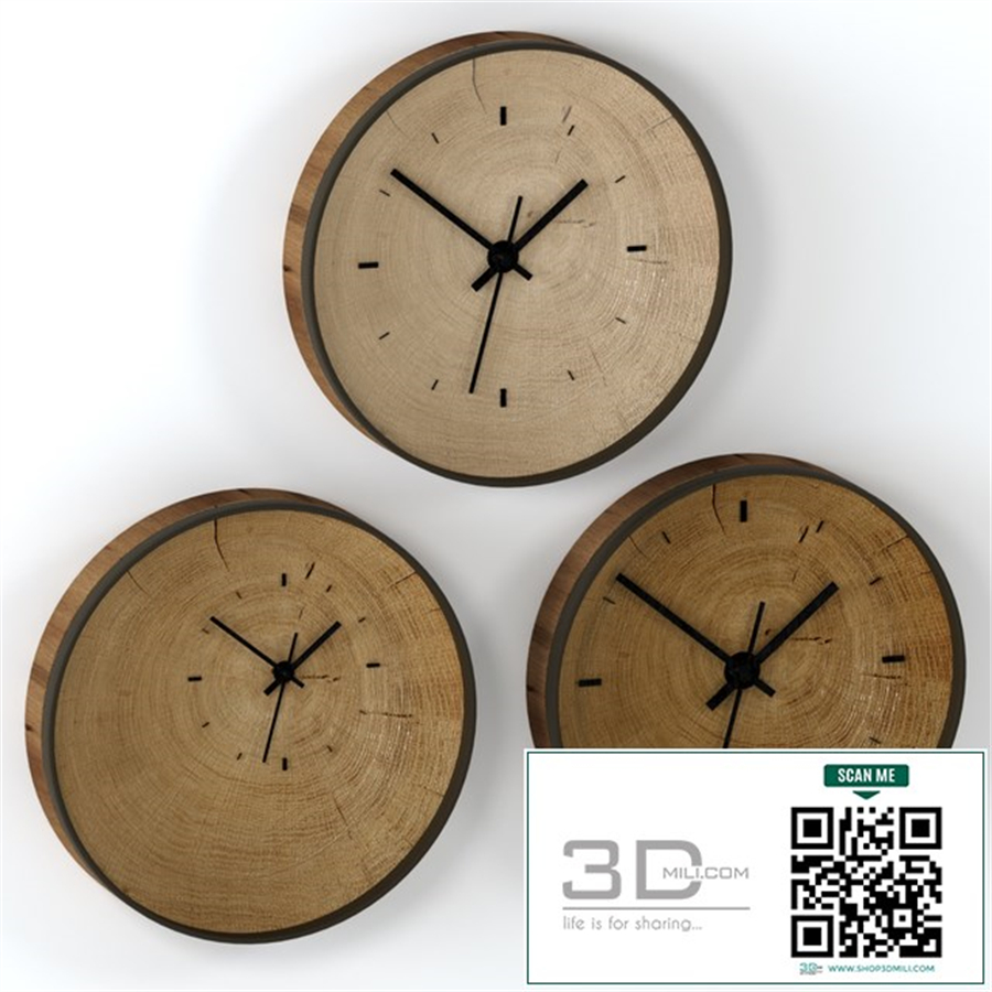 Wall clock made of slab.