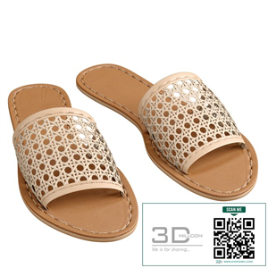 Vegan Woven Rattan Slides