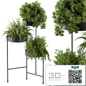 Black round plant box