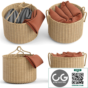 basket with blanket