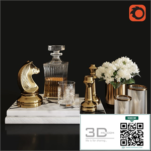 Decoration Set 27 Chess Liquor and Hydrandgea