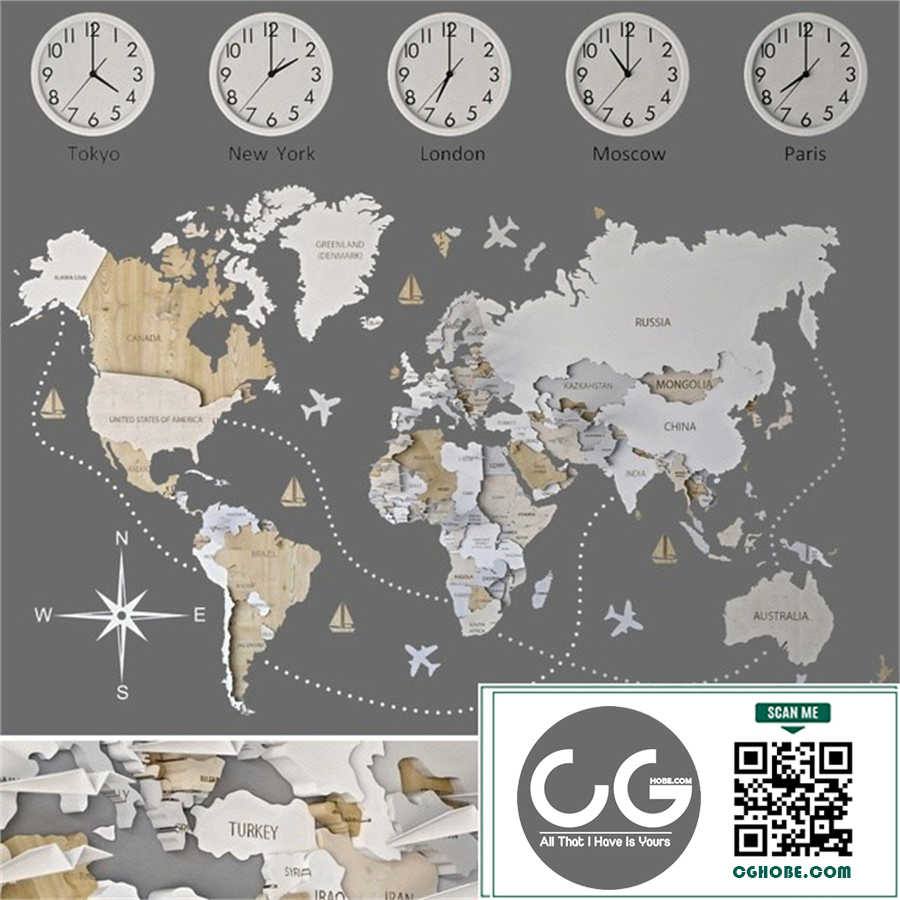 3d world map