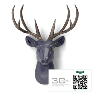 Decorative deer head in 4 colors