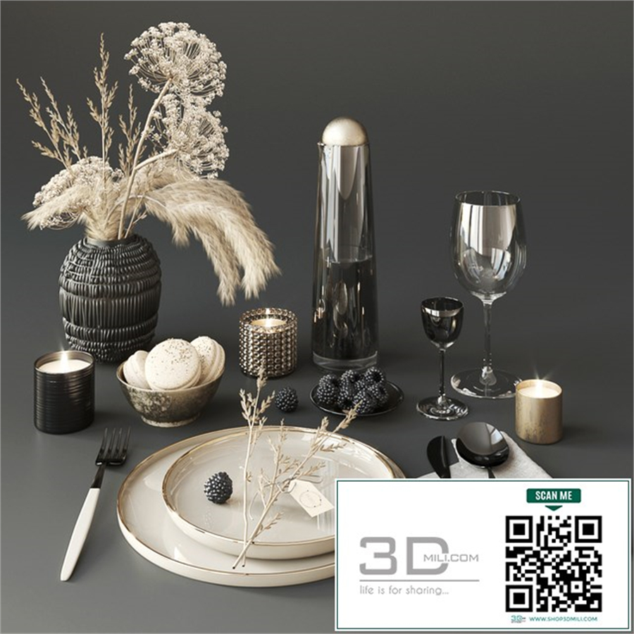 Tableware with heracleum