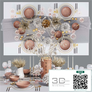 Table setting with dried flowers