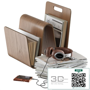 Magazine rack holder book stack headphone floor accessories decor