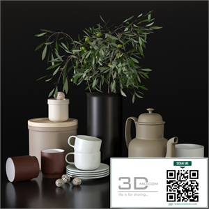 Decorative set with dishes for the kitchen
