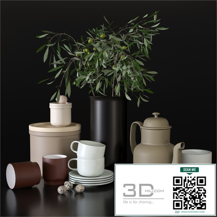 Decorative set with dishes for the kitchen