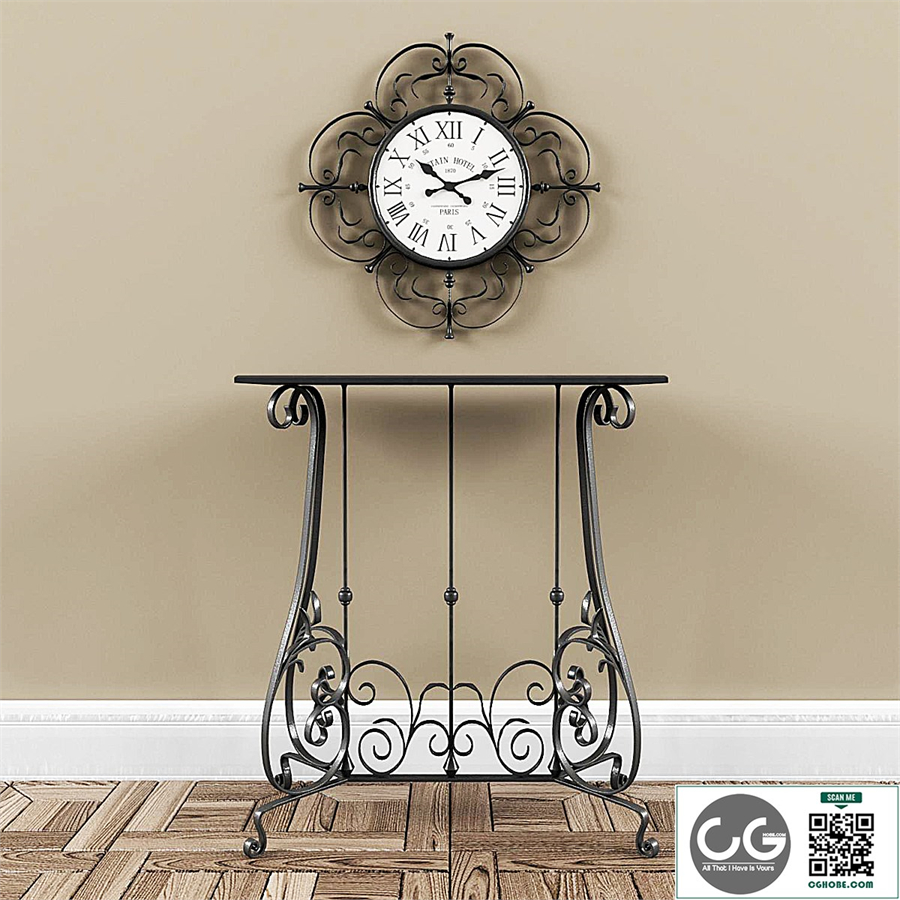 Forged console and clocks