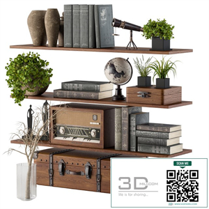 Decorative Set on Shelves 02
