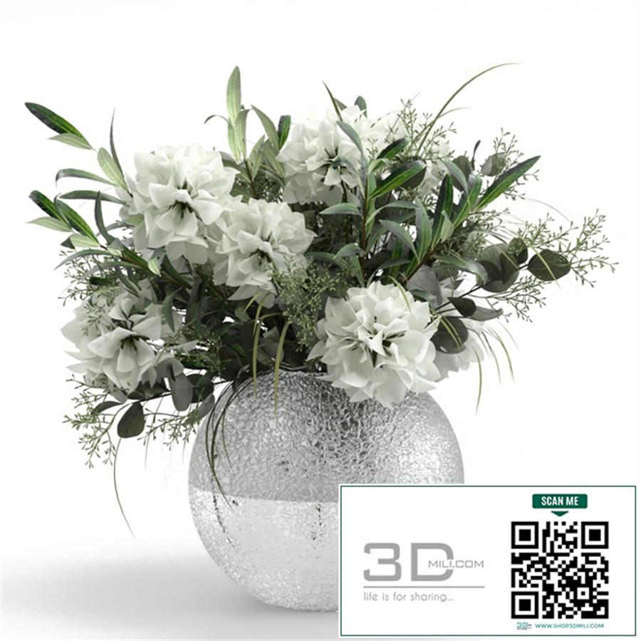 Bouquet of olive branches with flowers.