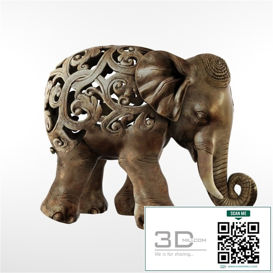 Standing elephant figurine