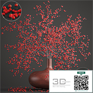 Bouquet 97. Branches, berries. Branches, berries, vase, natural decor, red