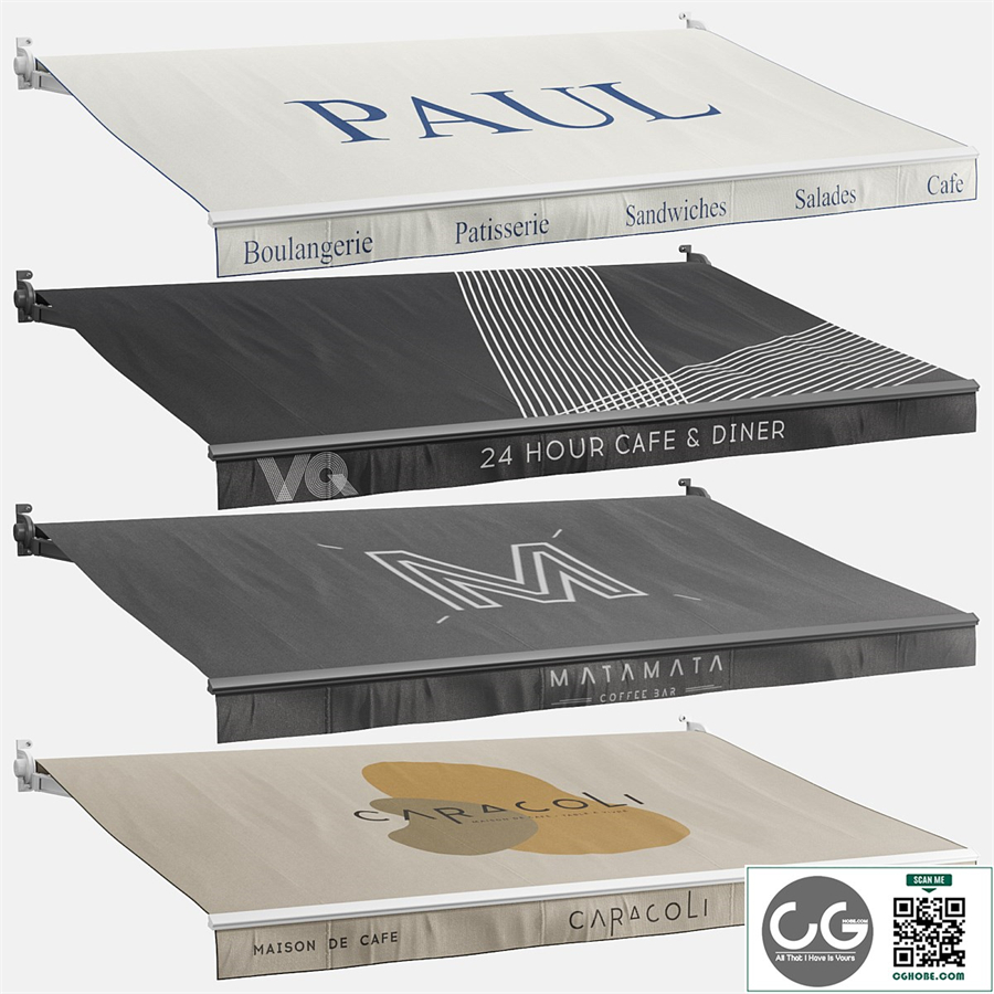 Awnings set 1 (cafe)