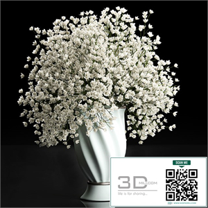 A beautiful lush little white bouquet in a classic vase with Gypsophila, Gibsolyubka, Kachim. Set 107.