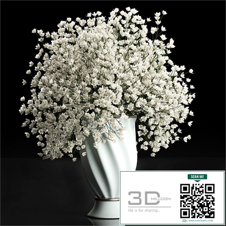 A beautiful lush little white bouquet in a classic vase with Gypsophila, Gibsolyubka, Kachim. Set 107.