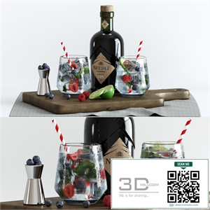 Decorative set with cocktails.