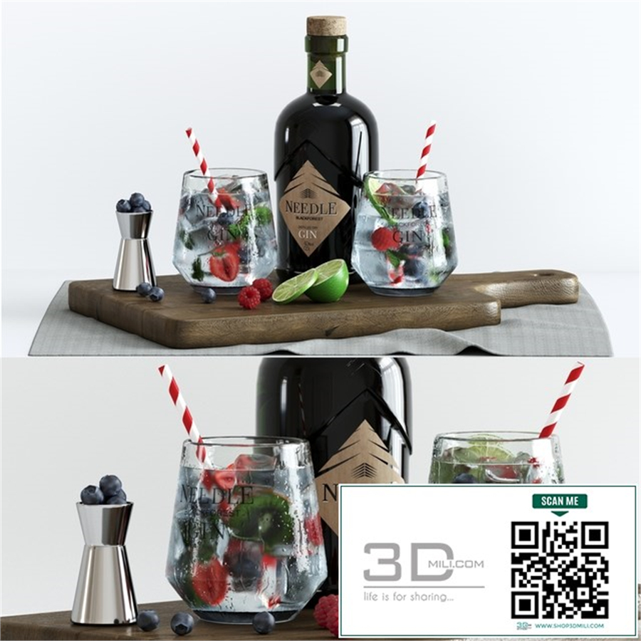 Decorative set with cocktails.