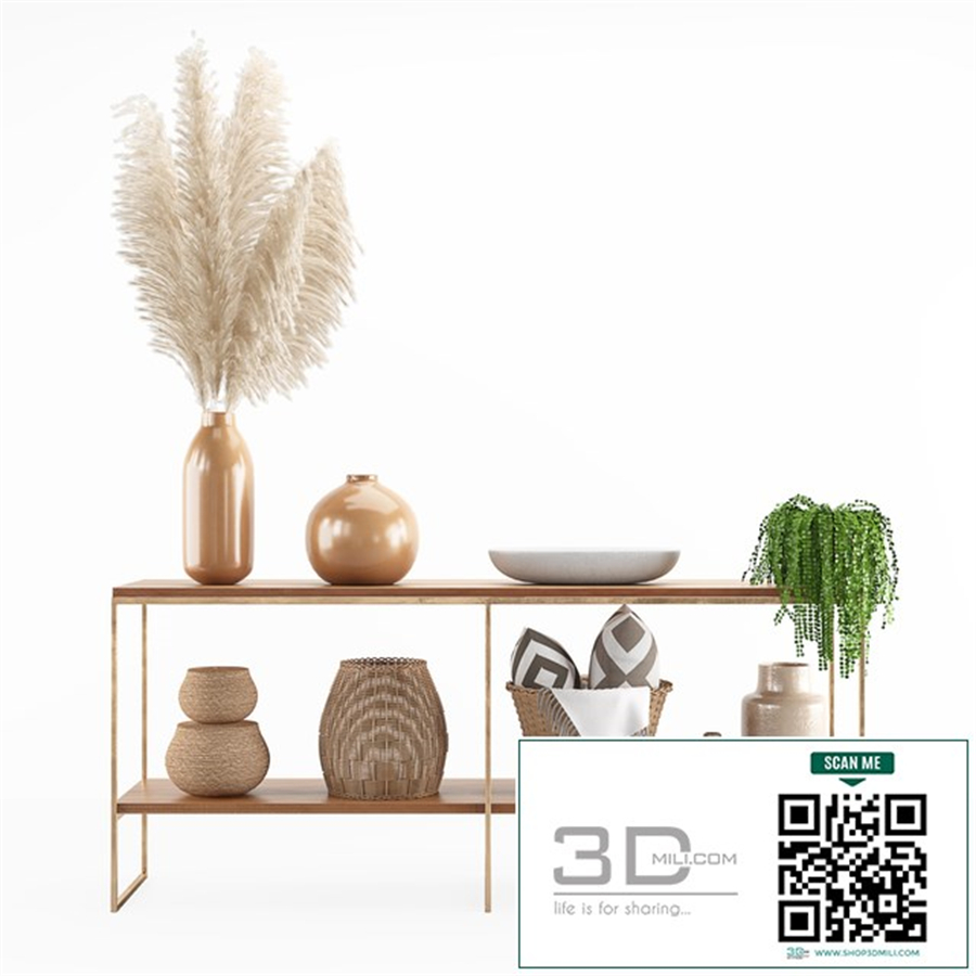 decorative set with pampas