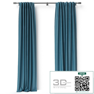 Cotton Lustre Velvet Curtain Regal Blue