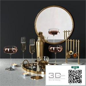 Decorative set with drinks and appliances