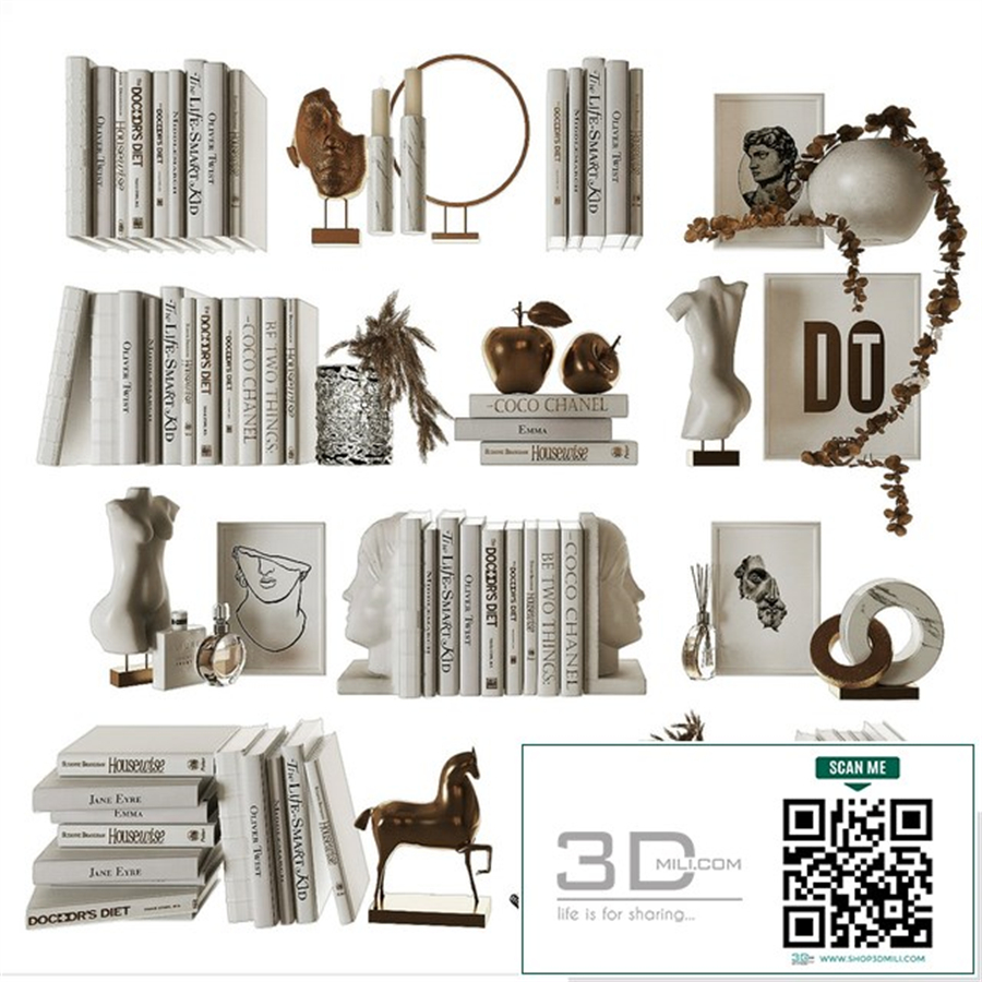 Decorative shelf filling set 9