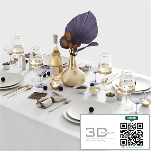 Tablesetting with Protea and palm