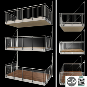 Metal balcony (3 types of console balconies)