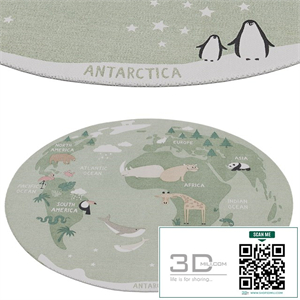 HM Home World map cotton rug