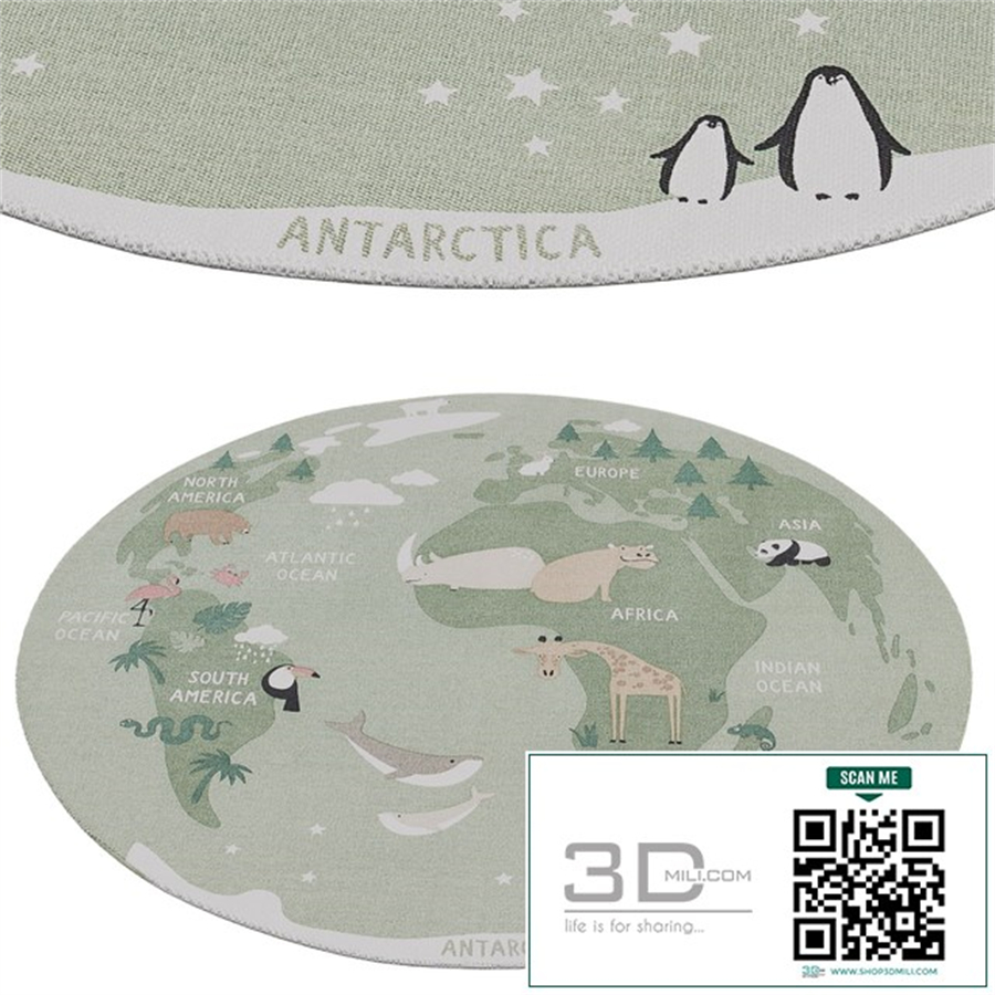 HM Home World map cotton rug