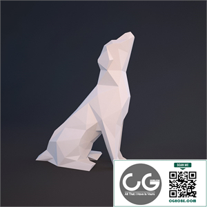 Plaster figure of a dog