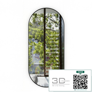 Oval mirror in a metal frame Capsule