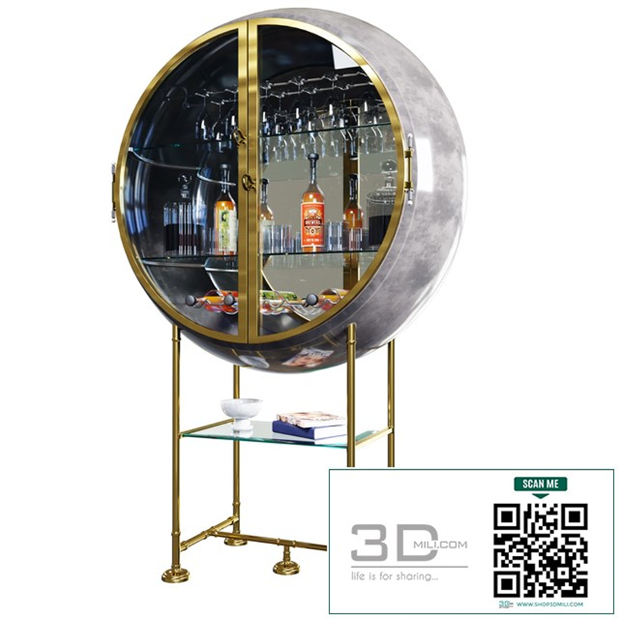 Bar table with alcohol