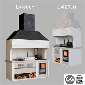 Stationary barbecue