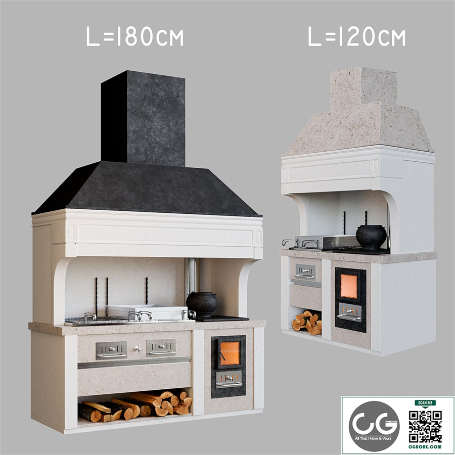 Stationary barbecue