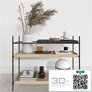 Woud Shelves with Decorative Filling